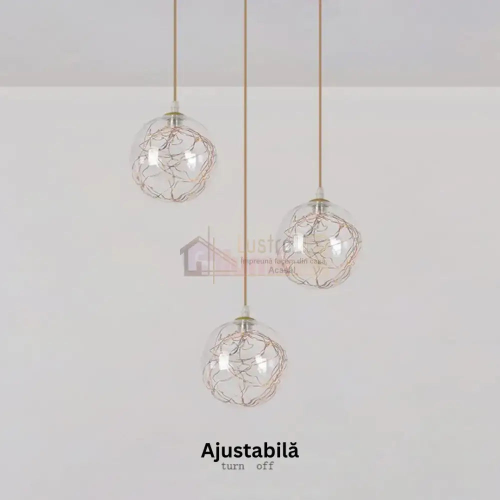 Lustra LED Sparkle Abajur Transparent DX333-3 AURIE / MINIMALIST DESIGN / 50CM Lighting Fixtures