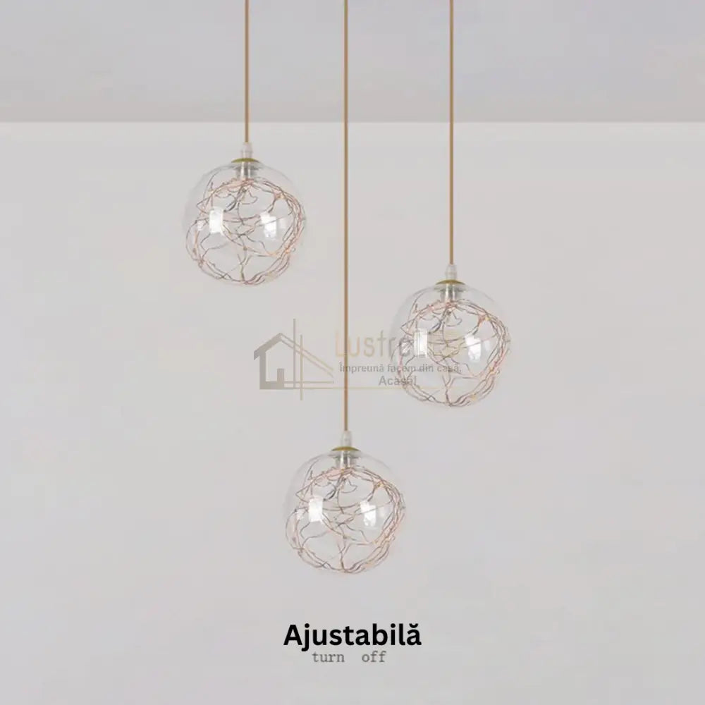 Lustra LED Sparkle Abajur Transparent DX333-3 AURIE / MINIMALIST DESIGN / 50CM Lighting Fixtures