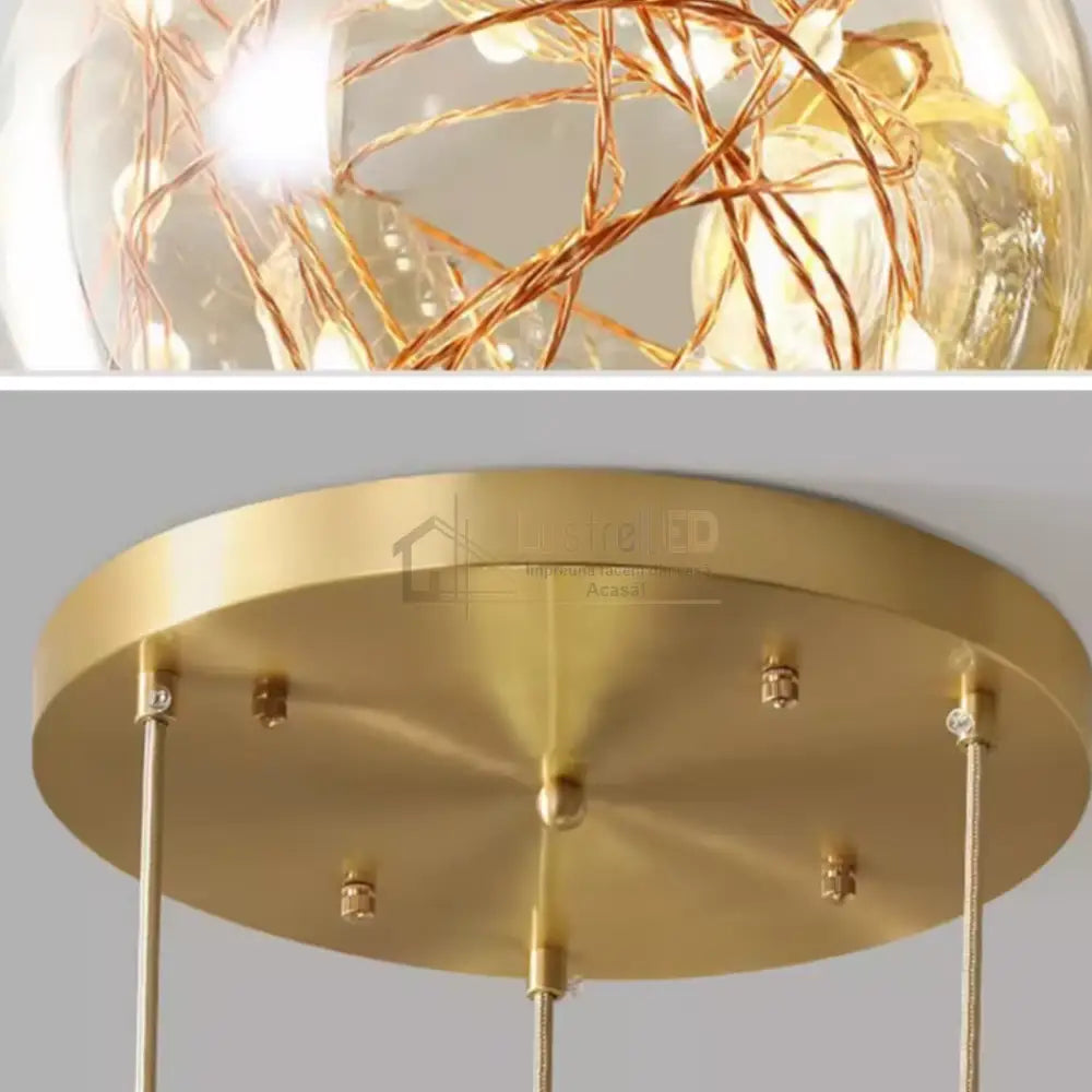 Lustra LED Sparkle Abajur Transparent DX333-3 AURIE / MINIMALIST DESIGN / 50CM Lighting Fixtures