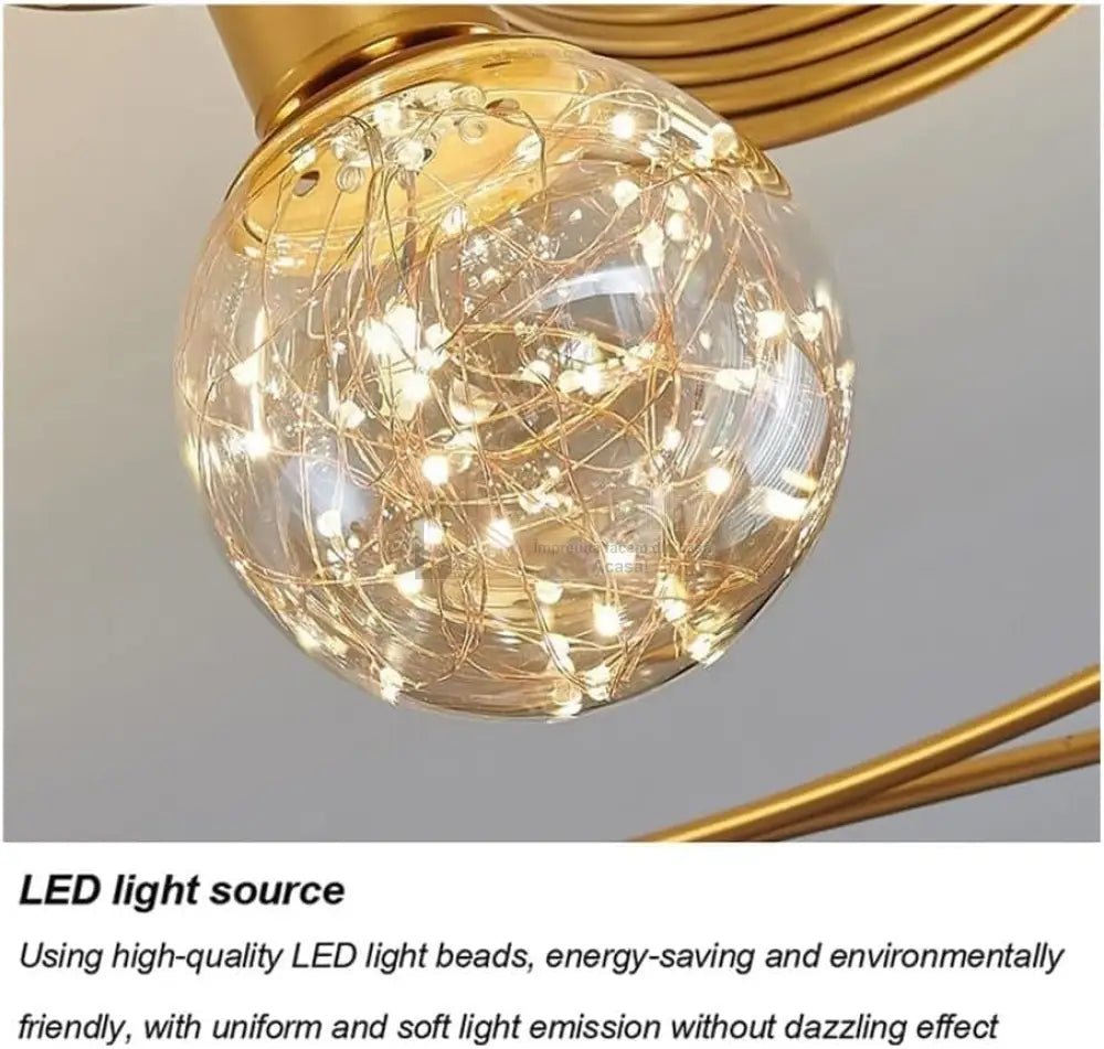 Lustra Led Sparkle Abajur Transparent G3396-6 Echivalent 300W Lighting Fixtures