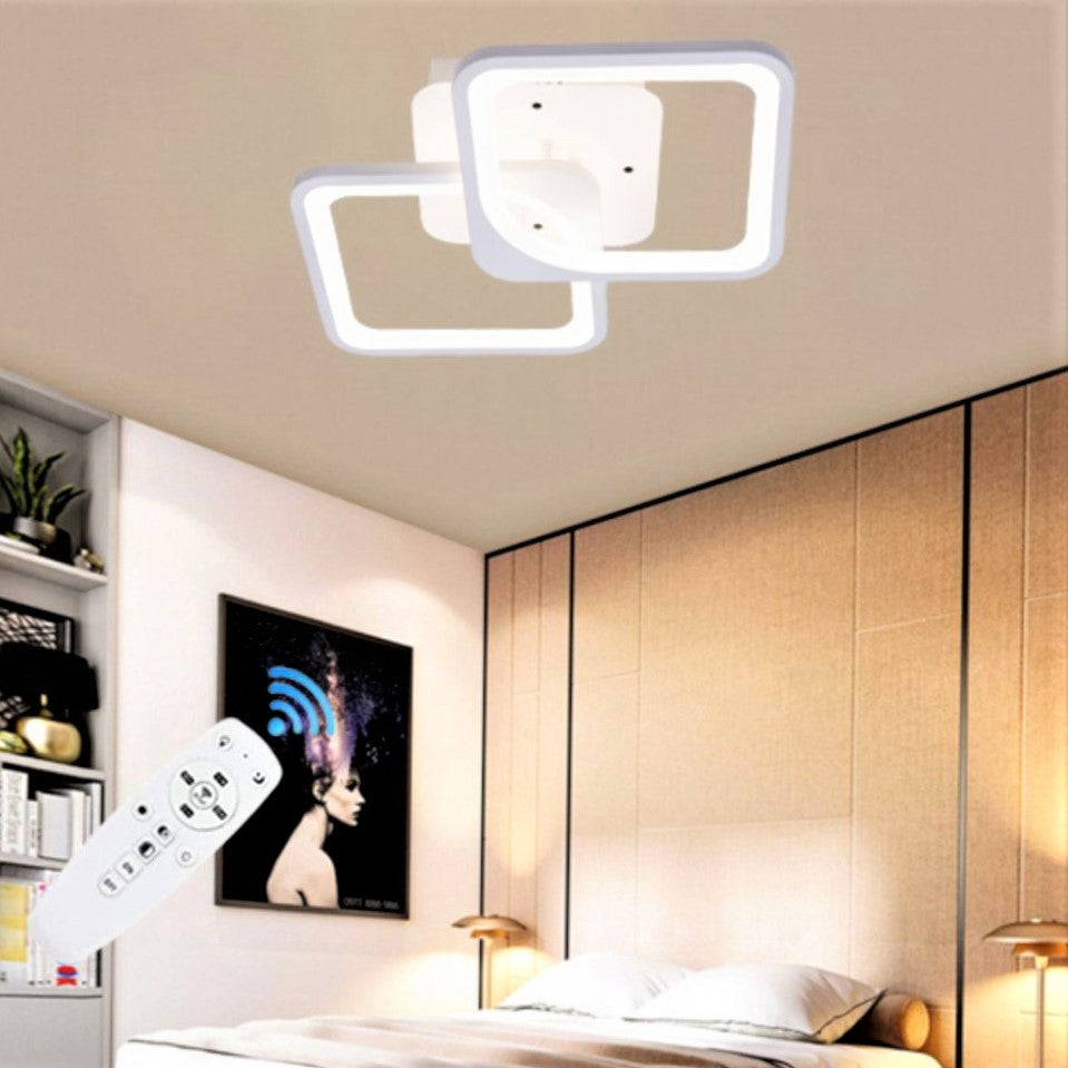 Lustra LED Yanna Square ALB Echivalent 120W Telecomanda