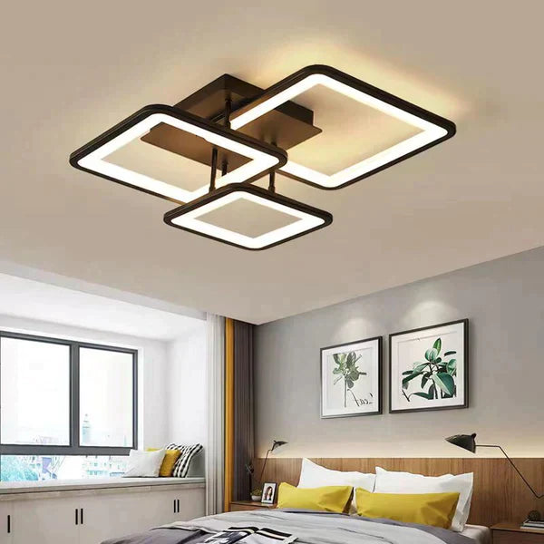 Lustra LED Three Square Maro Echivalent 400W Telecomanda