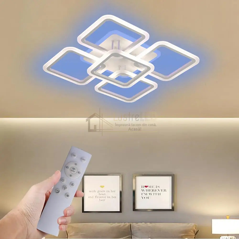 Lustra Led 188W Square 55Cm Rgb Telecomanda Echivalent 800W Lighting Fixtures
