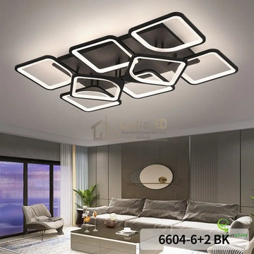 Lustra LED SQUARE SUPREM Black Echivalent 1200W Telecomanda