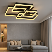 Lustra LED 184W Straight Angles Black Telecomanda Echivalent 800W