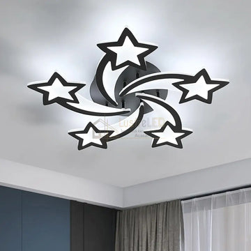 Lustra LED STAR DESIGN BLACK Echivalent 600W Telecomanda