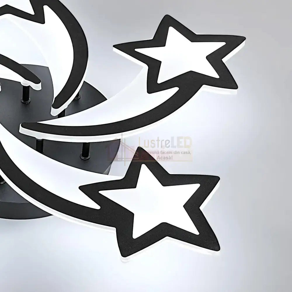 Lustra Led Star Design Black Echivalent 600W Telecomanda Lighting Fixtures