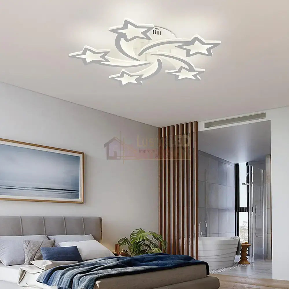 Lustra Led 100W Star Design Telecomanda Echivalent 500W Lighting Fixtures