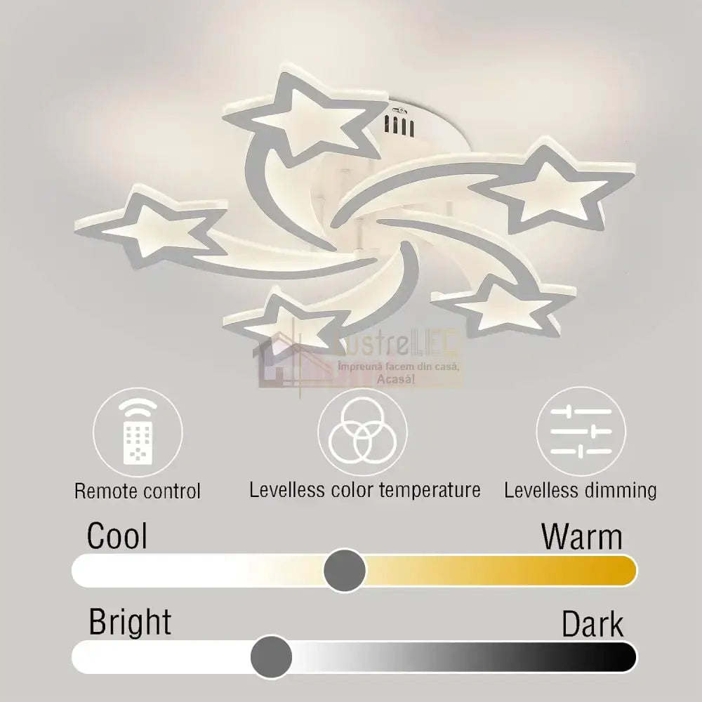 Lustra Led 100W Star Design Telecomanda Echivalent 500W Lighting Fixtures