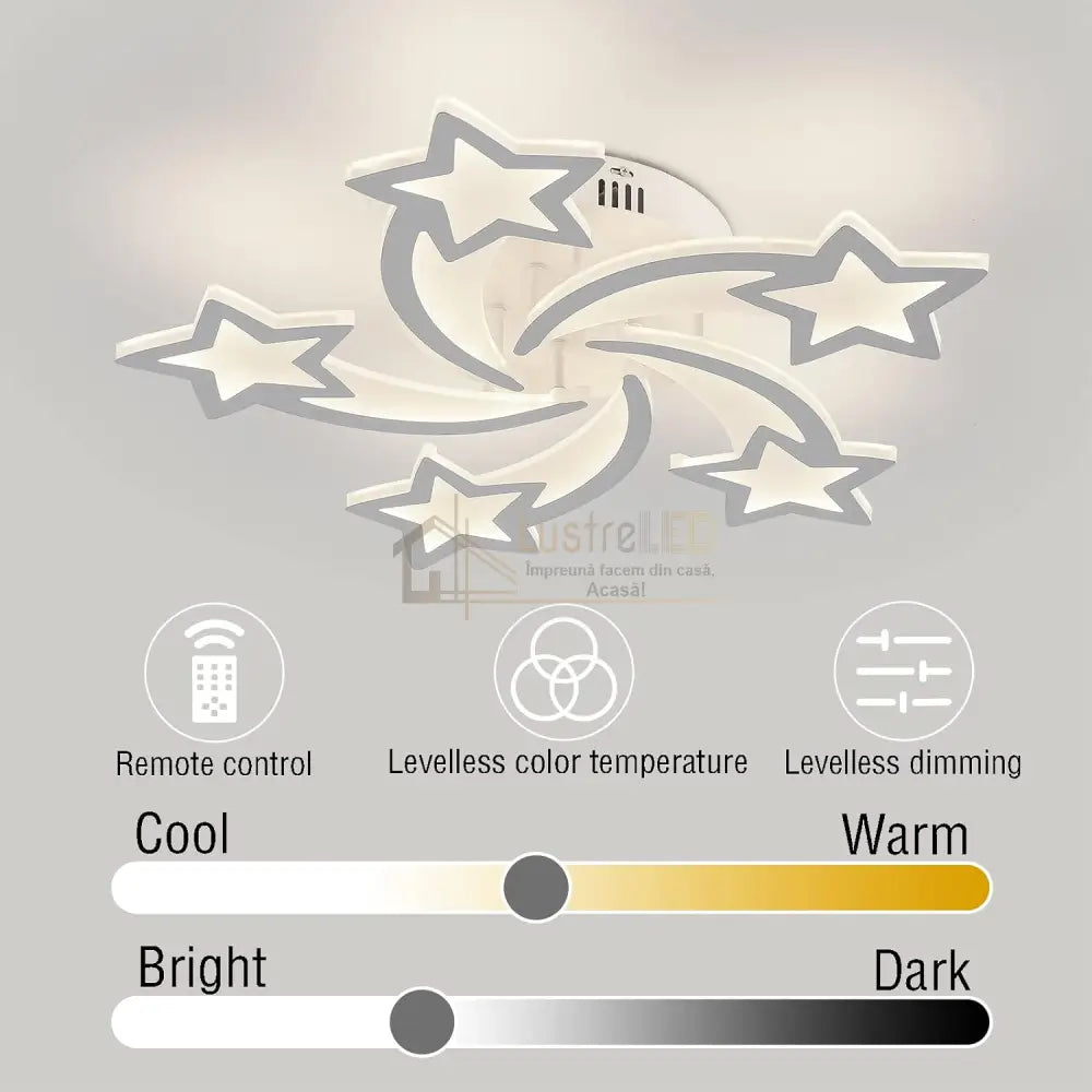 Lustra Led 100W Star Design Telecomanda Echivalent 500W Lighting Fixtures