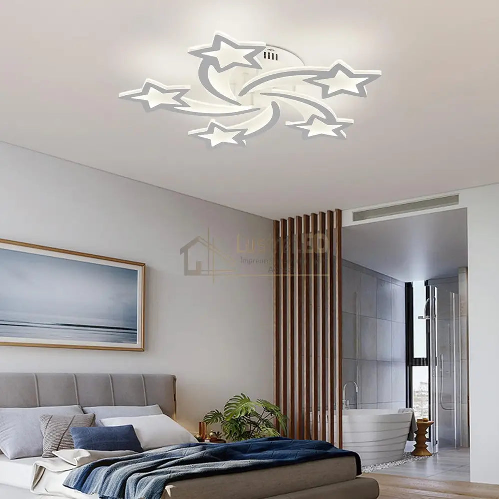Lustra Led 100W Star Design Telecomanda Echivalent 500W Lighting Fixtures