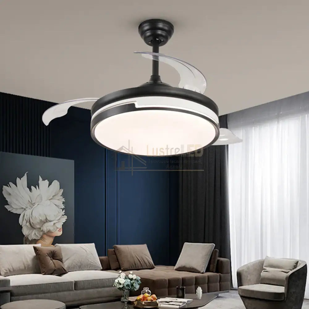Lustra LED Ventilator cu Telecomanda ESC-410YY BK lustreled.ro