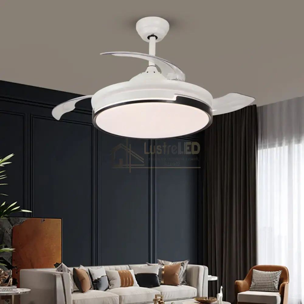 Lustra LED Ventilator cu Telecomanda ESC-410YY WH+BK lustreled.ro