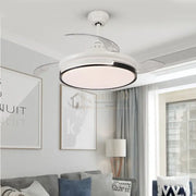 Lustra LED Ventilator cu Telecomanda ESC-410YY WH+BK lustreled.ro