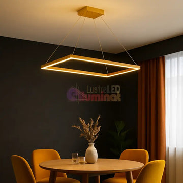 Lustra LED Suspendata Gold GlowPanel AURIE / 120CM / SUSPENDATE Lighting Fixtures