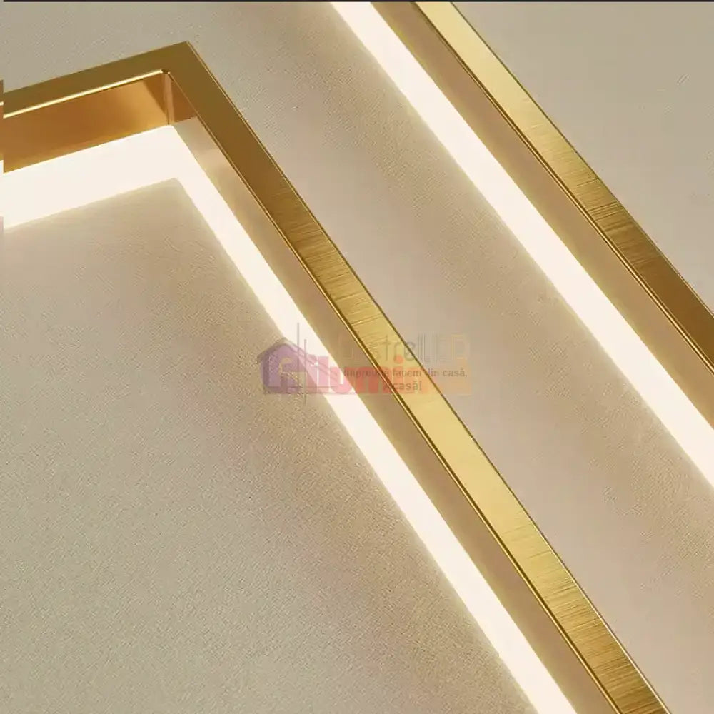 Lustra LED Suspendata Gold GlowPanel AURIE / 120CM / SUSPENDATE Lighting Fixtures