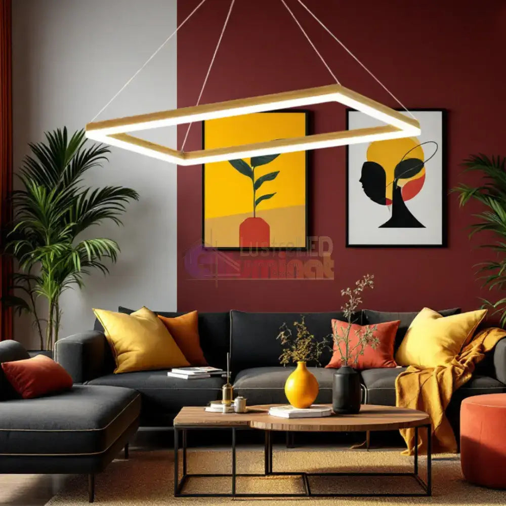 Lustra LED Suspendata Gold GlowPanel AURIE / 120CM / SUSPENDATE Lighting Fixtures