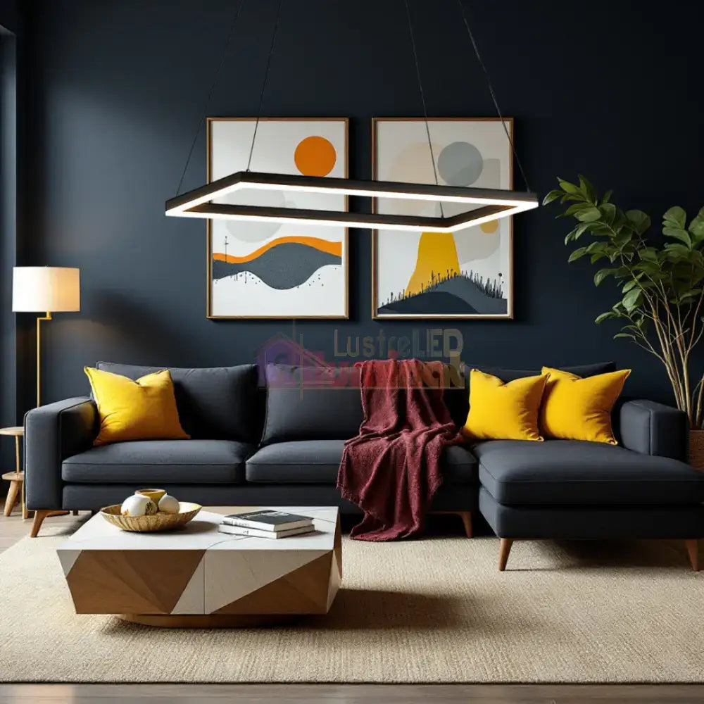 Lustra LED Suspendata Neagra GlowPanel NEAGRA / SUSPENDATE / 120CM Lighting Fixtures
