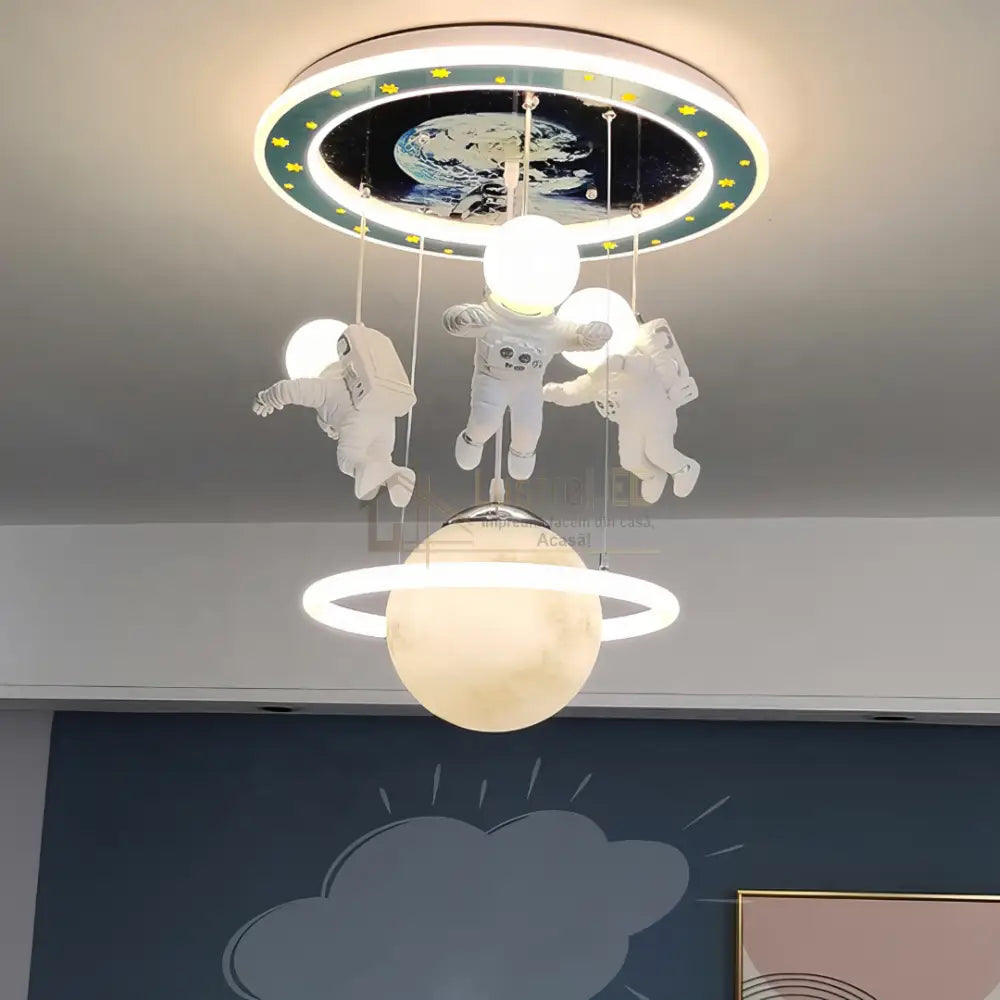 Lustra LED 100W Astro Friends Telecomanda 5315 ALBASTRU ALB / 50CM / KIDS Lighting Fixtures