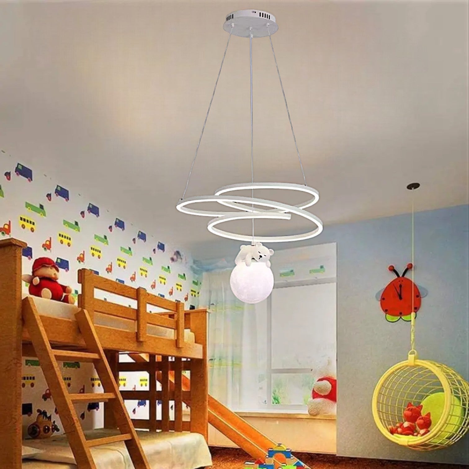 Lustra LED Sleepy Teddy Kids Room Echivalent 500W Telecomanda