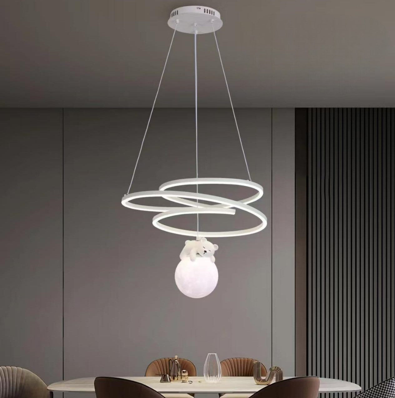 Lustra LED Sleepy Teddy Kids Room Echivalent 500W Telecomanda