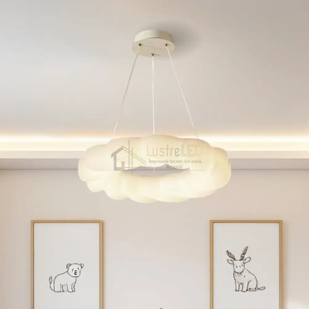 Lustra LED 120W Fluffy Cloud Telecomanda 5571 (DD) ALBA / 50CM / KIDS Lighting Fixtures