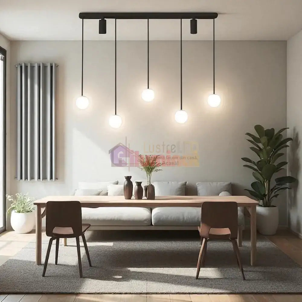 Lustra LED Suspendata Abajur 56W Echivalent 220W Telecomanda lustreled.ro