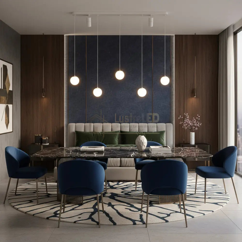 Lustra LED Suspendata Abajur cu 2 Spoturi KERU White Echivalent 200W Telecomanda Alb led ceiling light