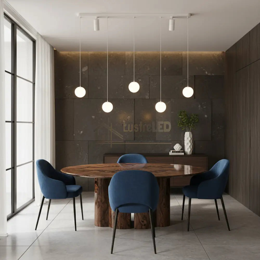 Lustra LED Suspendata Abajur cu 2 Spoturi KERU White Echivalent 200W Telecomanda Alb led ceiling light