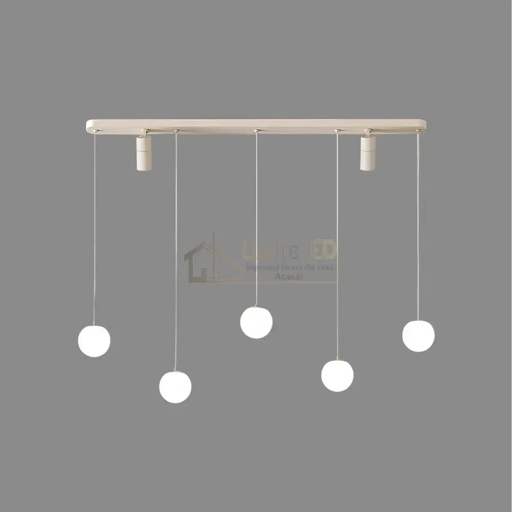 Lustra LED Suspendata Abajur cu 2 Spoturi KERU White Echivalent 200W Telecomanda Alb led ceiling light