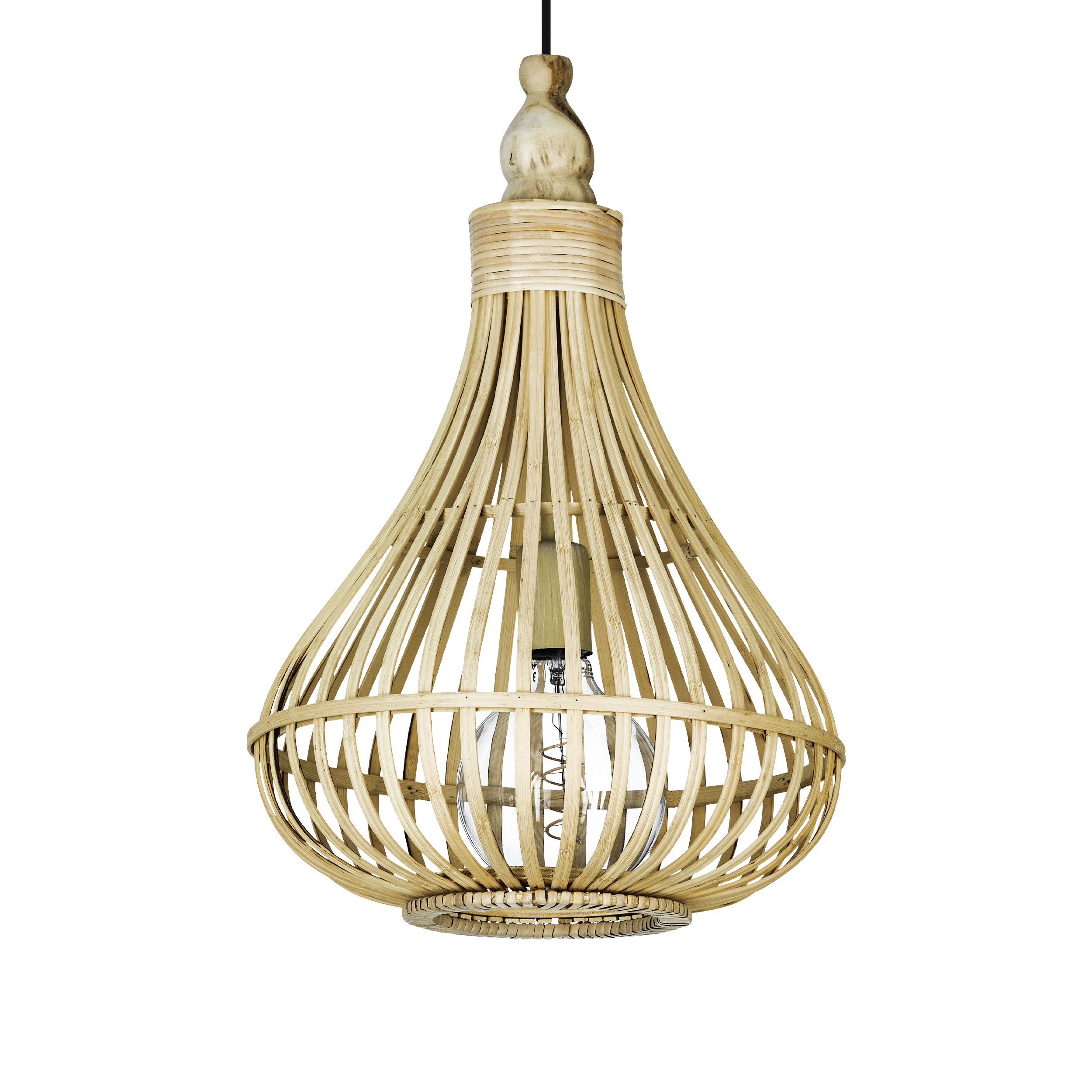 Lustra LED Suspendata AMSFIELD Wood Style EGLO 49772 LEMN / SUSPENDATE Lighting Fixtures