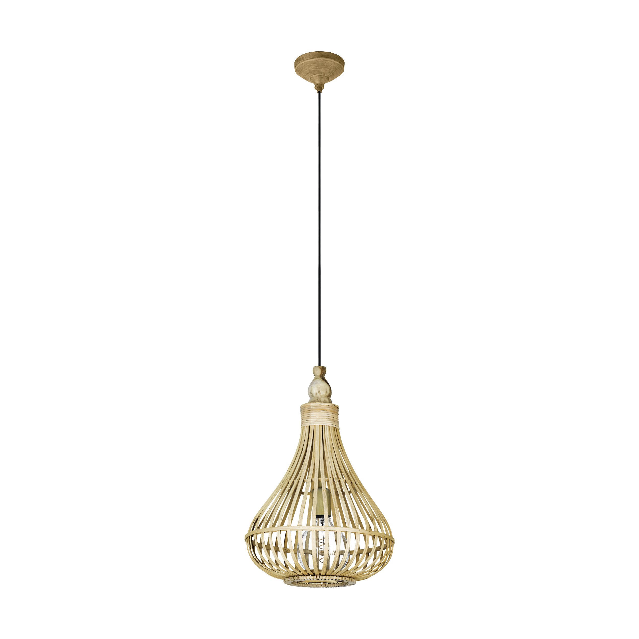 Lustra LED Suspendata AMSFIELD Wood Style EGLO 49772 LEMN / SUSPENDATE Lighting Fixtures
