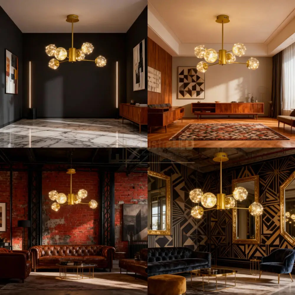 Lustra LED Suspendata Arlio Gold Echivalent 130W AURIE Chandeliers