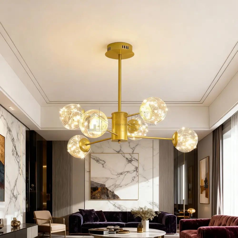 Lustra LED Suspendata Arlio Gold Echivalent 130W AURIE Chandeliers