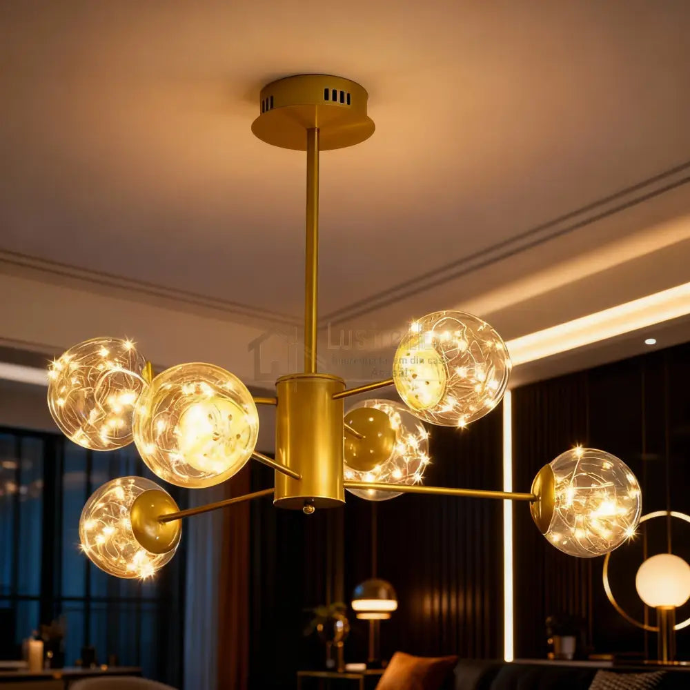 Lustra LED Suspendata Arlio Gold Echivalent 130W AURIE Chandeliers