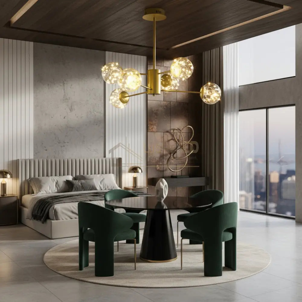 Lustra LED Suspendata Arlio Gold Echivalent 130W AURIE Chandeliers