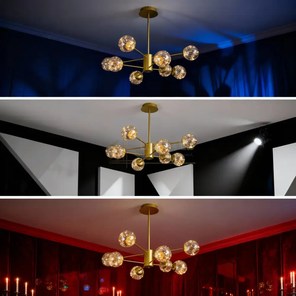 Lustra LED Suspendata Arlio Gold Echivalent 180W AURIE Lighting Fixtures