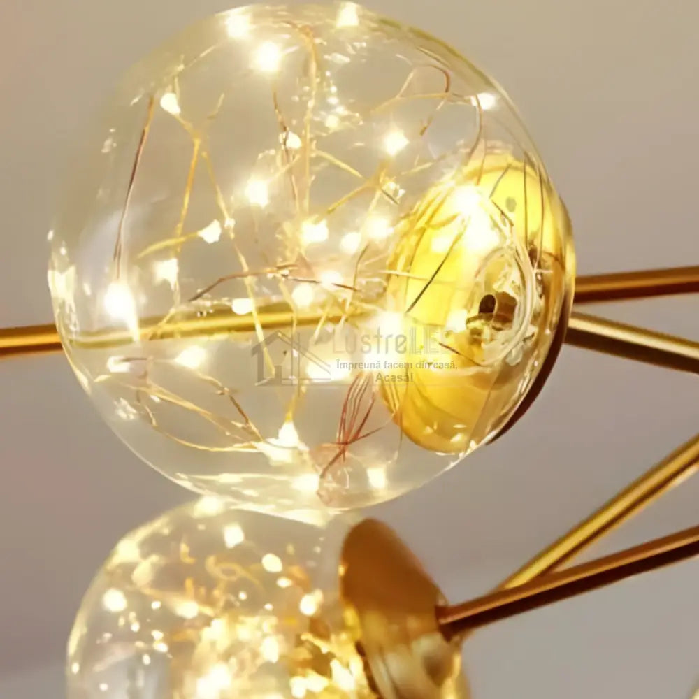 Lustra LED Suspendata Arlio Gold Echivalent 180W AURIE Lighting Fixtures