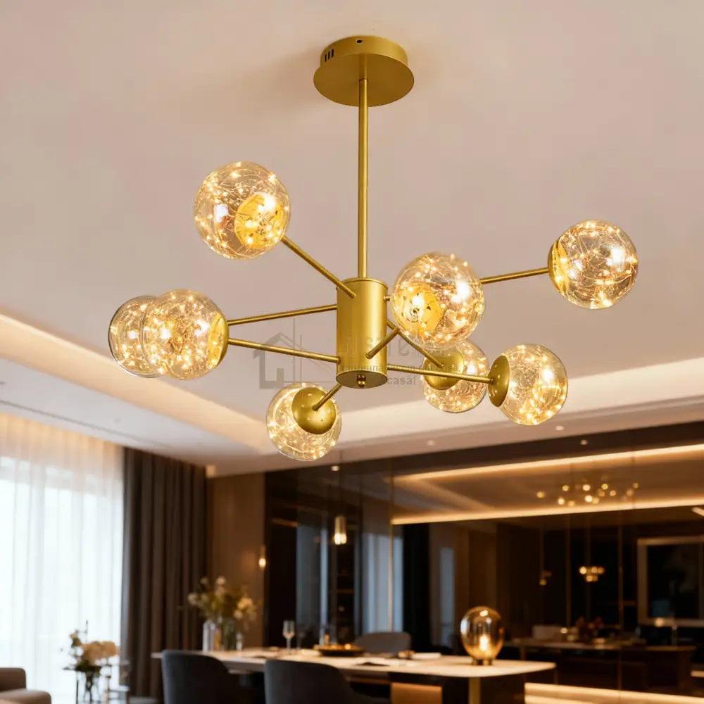 Lustra LED Suspendata Arlio Gold Echivalent 180W AURIE Lighting Fixtures