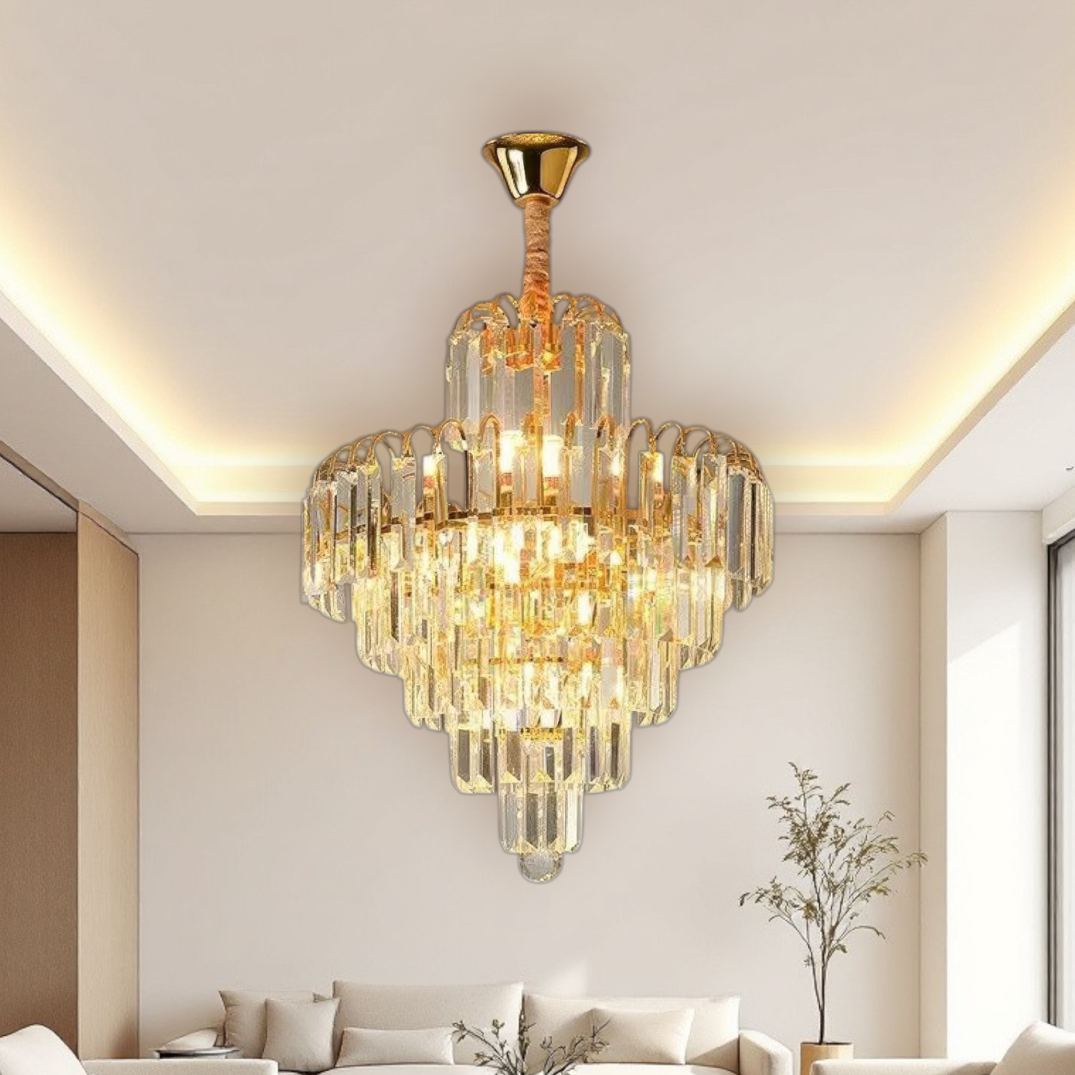 Candelabru Cristal Gold Imperator 40x90CM 5xE14