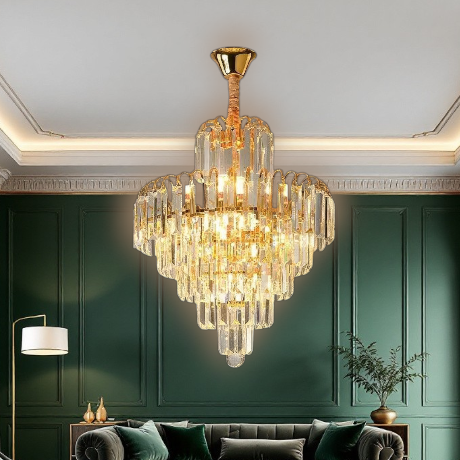 Candelabru Cristal Gold Imperator 40x90CM 5xE14