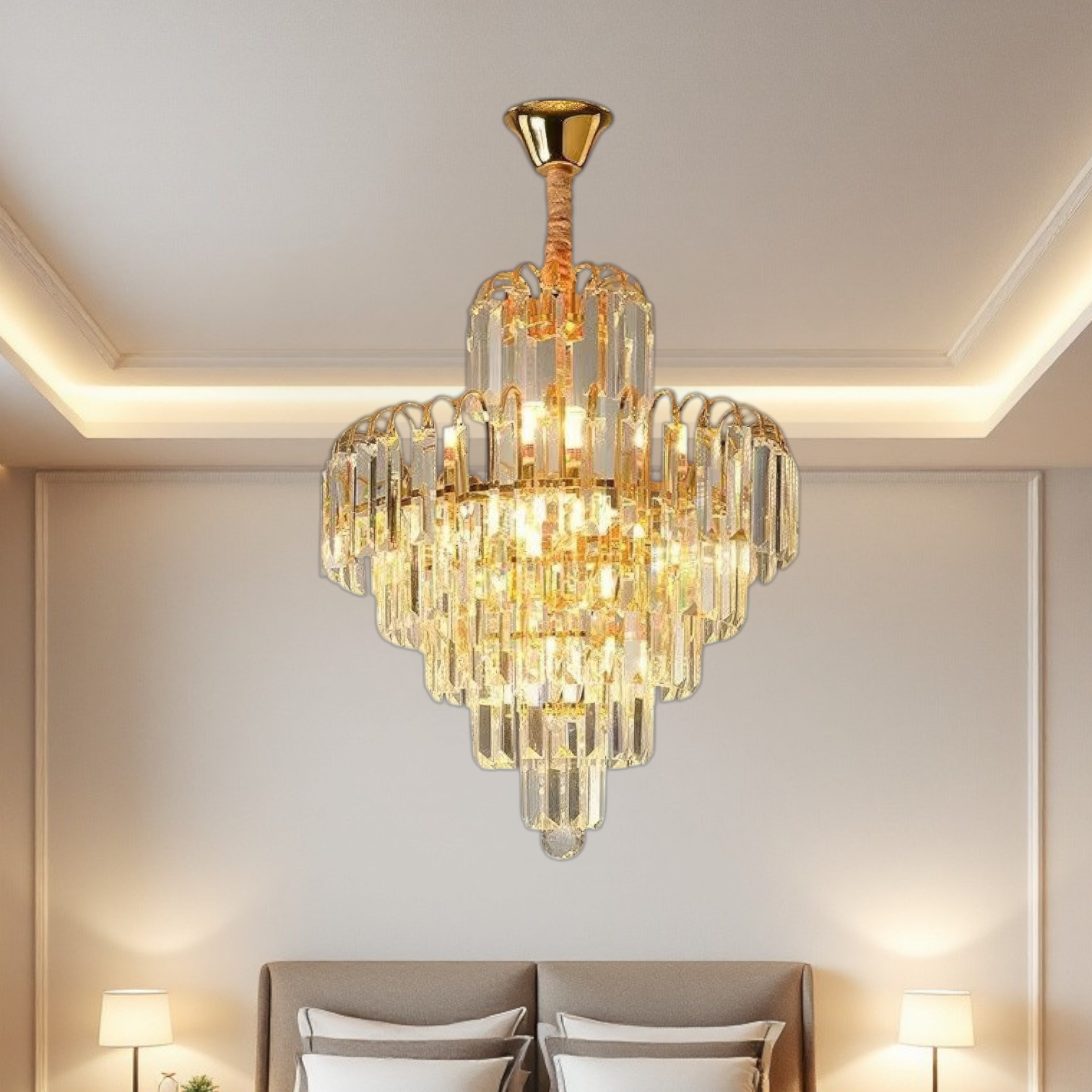 Candelabru Cristal Gold Imperator 40x90CM 5xE14