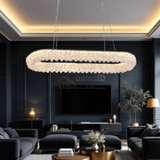 Lustra LED Suspendata 100W Chrome Crystal Sponge 80x30cm CRISTAL / AURIE Ceiling Light Fixtures
