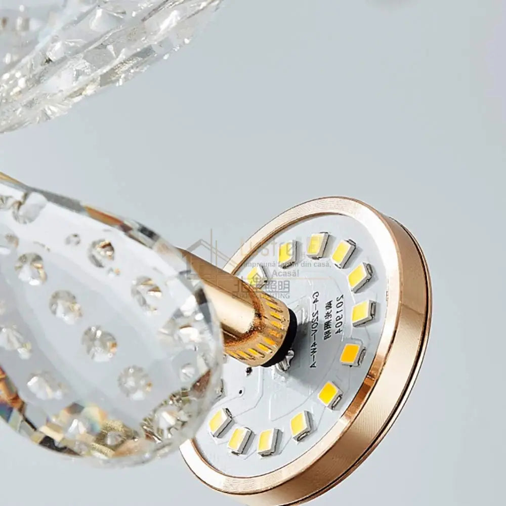 Lustra LED Suspendata Cristal Butterfly Gold Echivalent 450W AURIE / 50CM / CRISTAL Lighting Fixtures