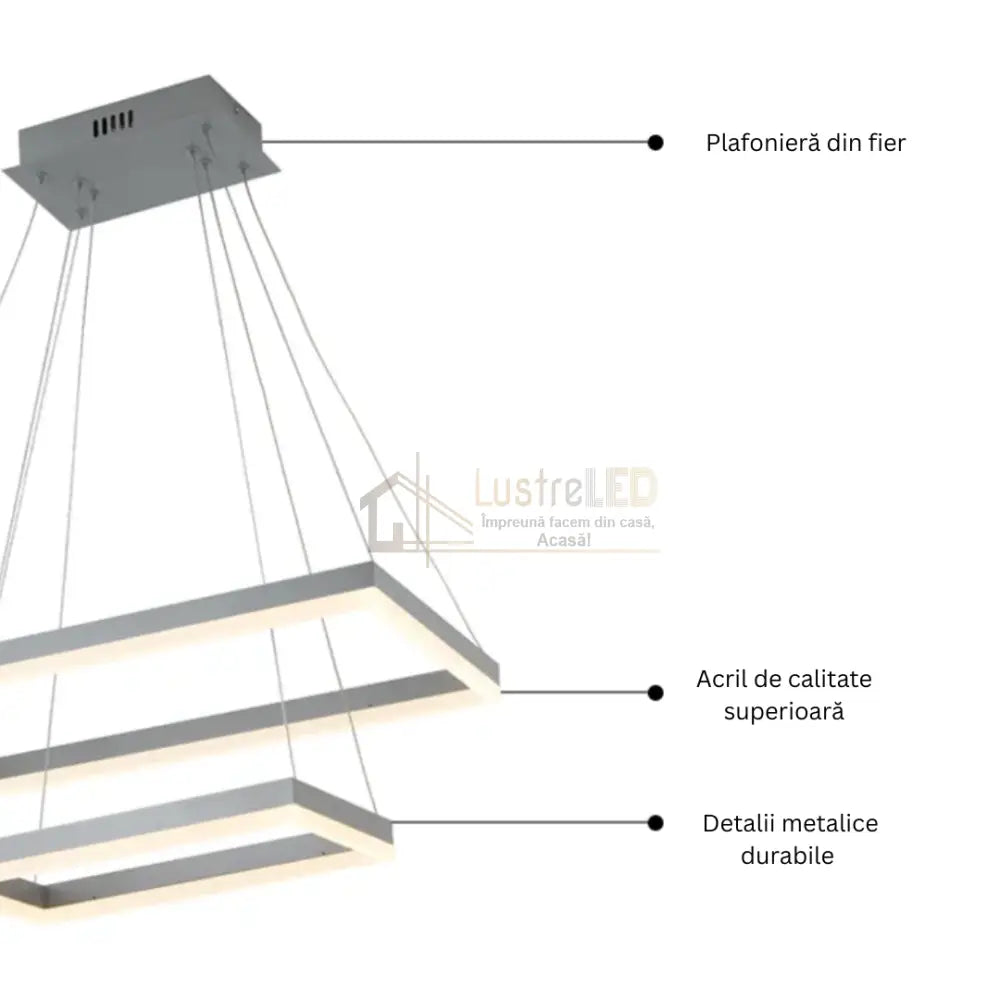 Lustra LED 30W Suspendata White Sails Echivalent 200W (Copy) lustreled.ro