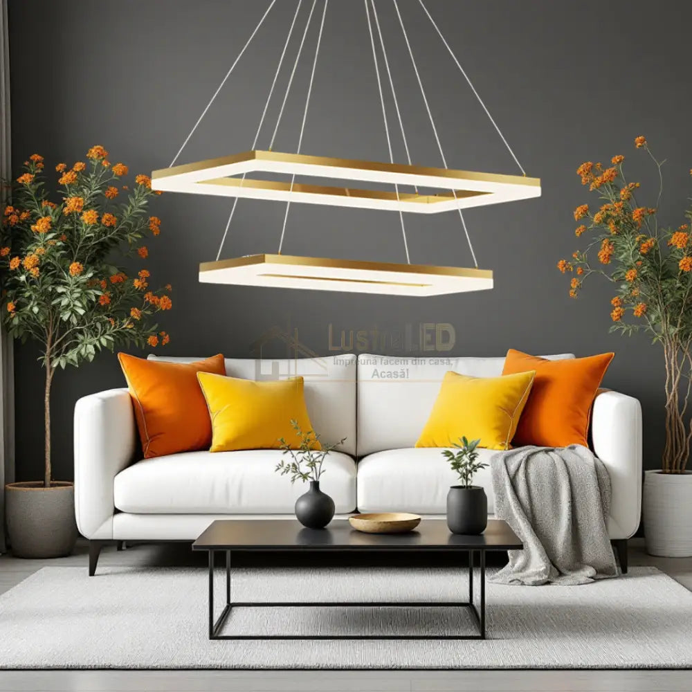 Lustra LED Sydney Olympic Gold Echivalent 500W Telecomanda (Copy) lustreled.ro