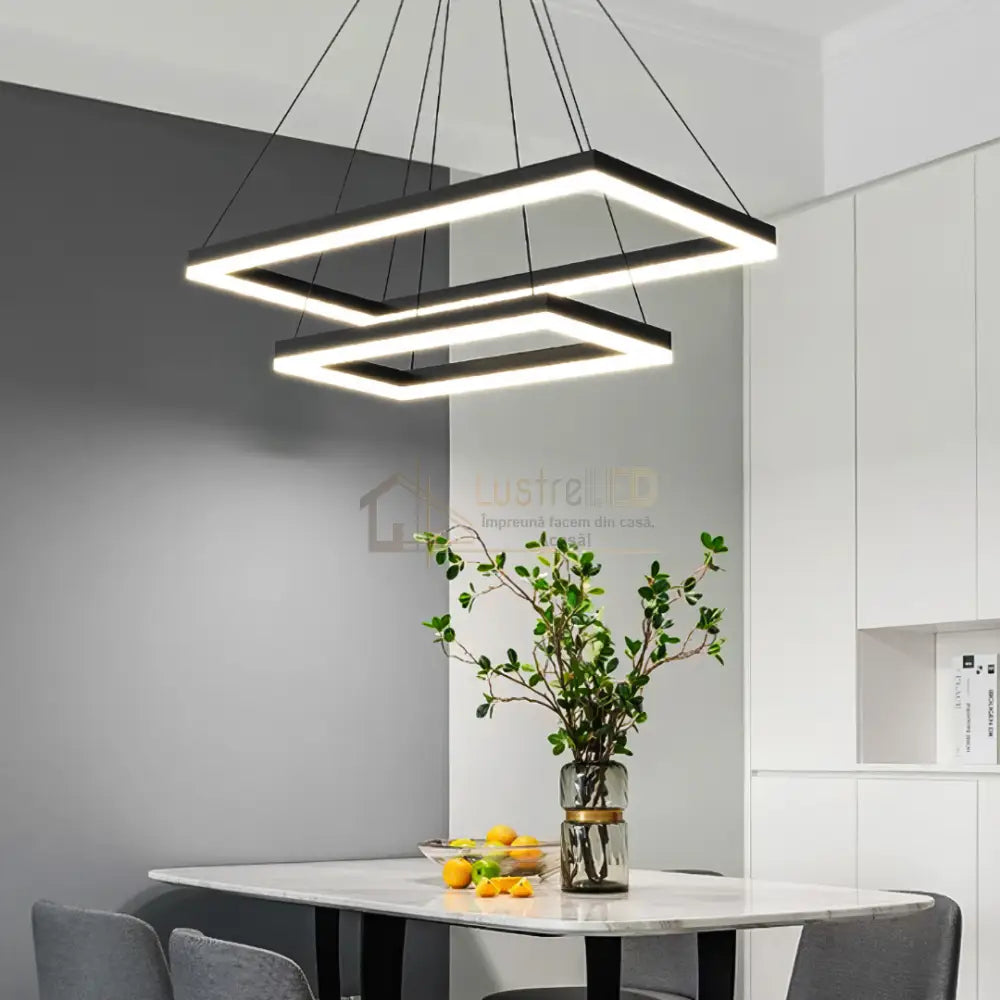Lustra LED Suspendata Black 120cm Liniara Echivalent 400W Telecomanda (Copy) lustreled.ro