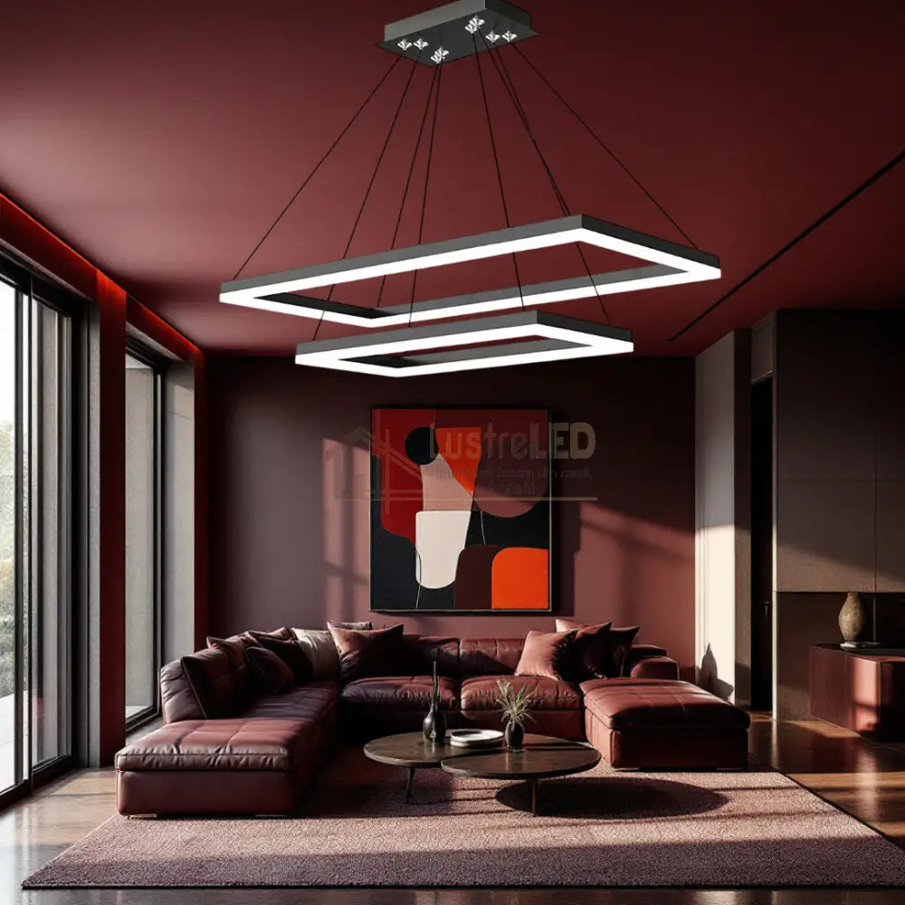 Lustra LED Suspendata Black 120cm Liniara Echivalent 400W Telecomanda (Copy) lustreled.ro