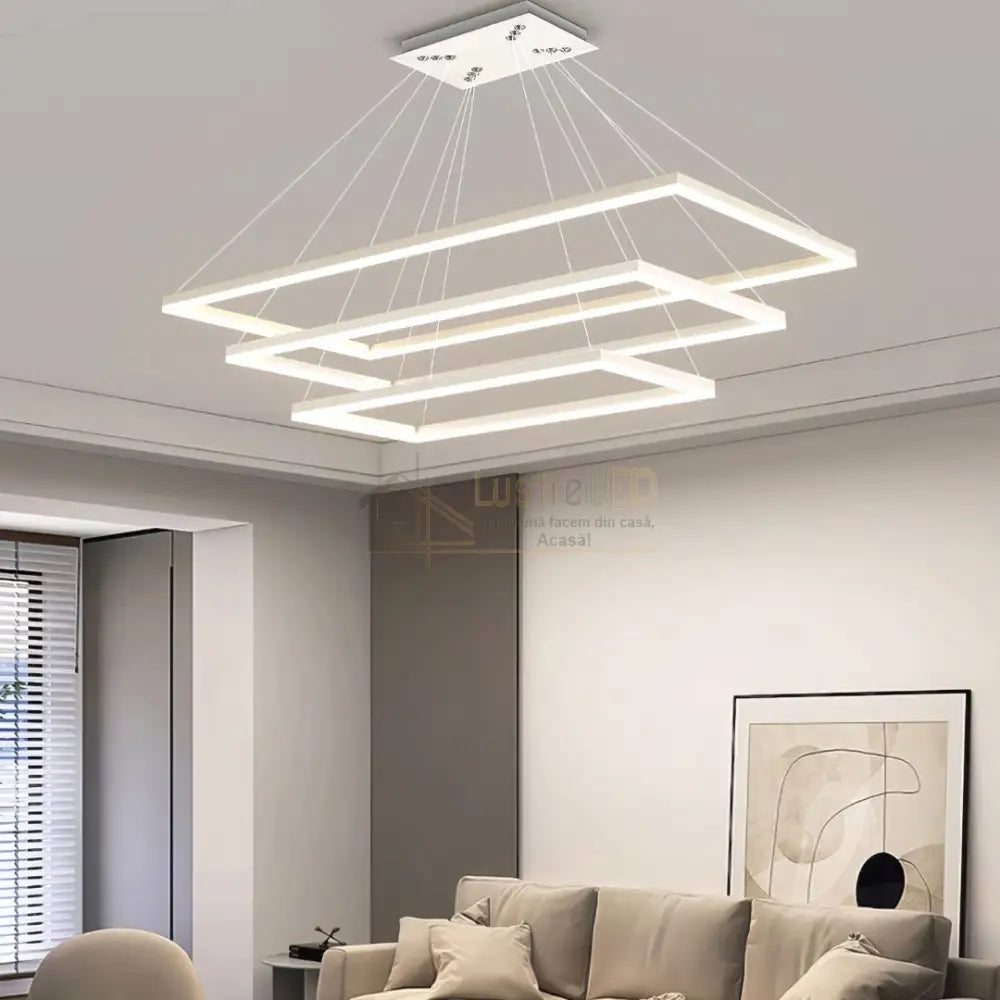 Lustra LED Alba Suspendata Luméa (Copy) lustreled.ro