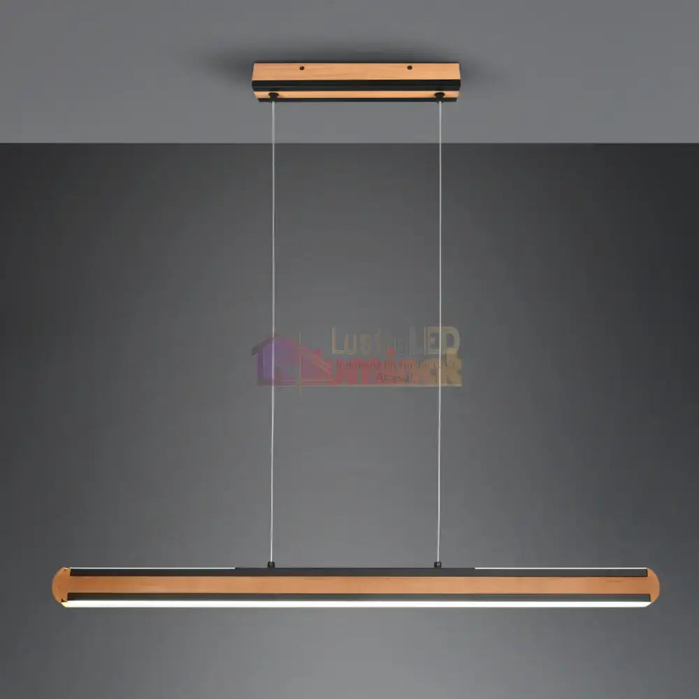 Lustra LED Suspendata DEACON Wood Echivalent 500W lustreled.ro